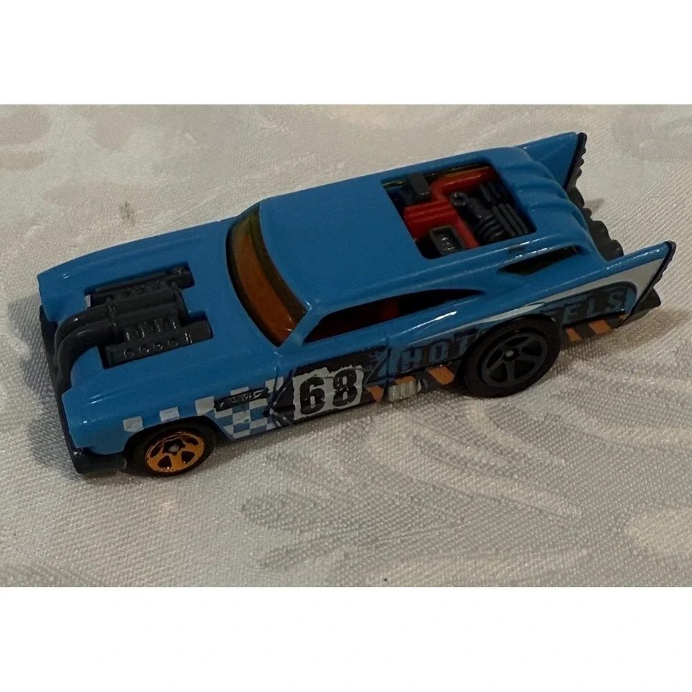Hot Wheels Jack Hammer Light Blue Racing Muscle Car Exposed Engine Collectible